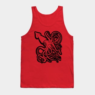 Giant Squid Architeuthis Black Outline Tank Top